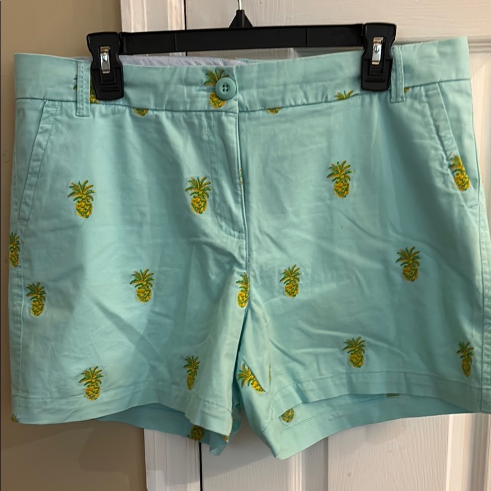Mint condition - crown & ivy - Pineapple Print Aqua Women's Shorts, size 12